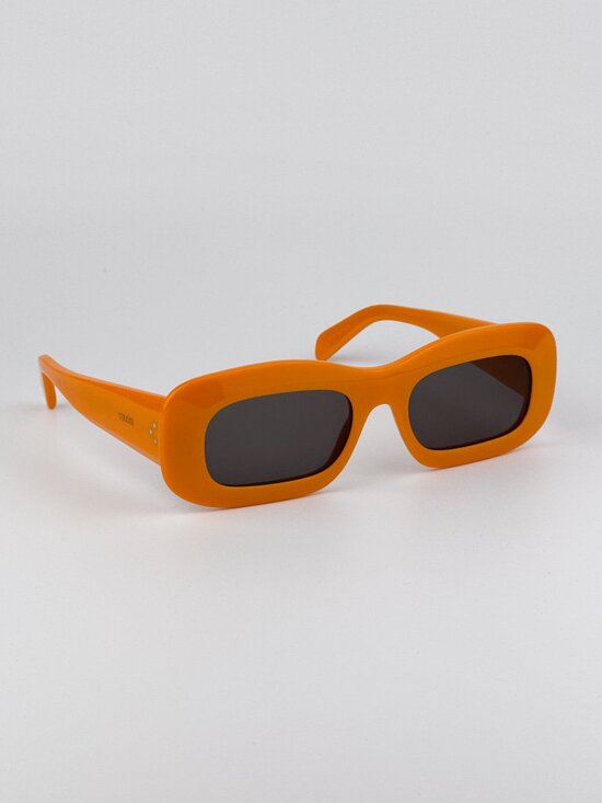 Celine CL40294I 42A “3 Dots” Rectangle Sunglasses – Glossy Orange / Grey main image 4